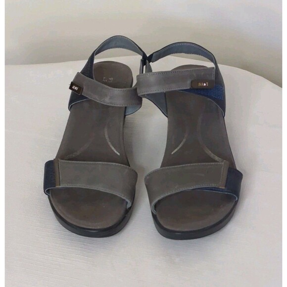 NAOT Sz 37 US 6 Intact Gray Blue Sandals Adjustable Width $169 RT Ankle Strap - Picture 4 of 12